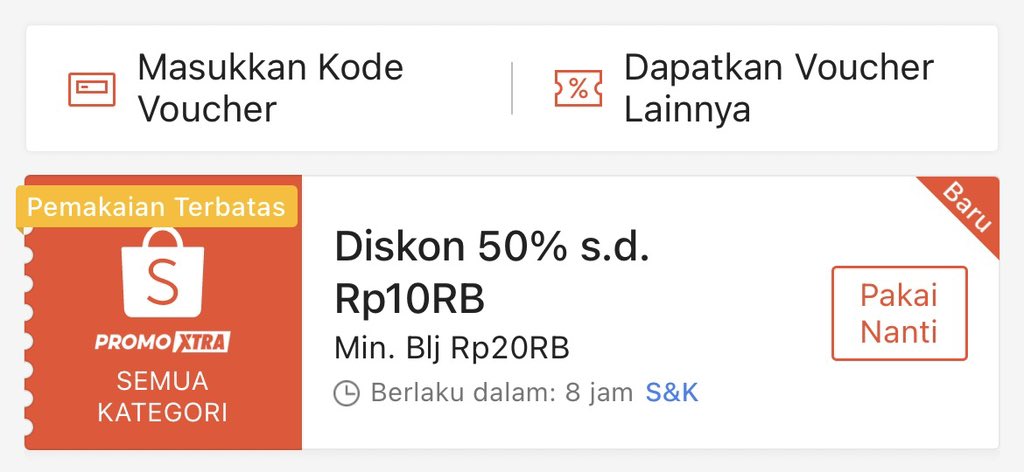 KodeShopee's tweet photo. KODE VOUCHER SPESIAL RABU!
⏰ 00:00 WIB (Nanti Malam)

• Kode Voucher: SERBURABU27MEI
• Diskon 50% s.d 10RB
• Min. Belanja 20RB
• Semua produk berlogo Promo Xtra

Input: https://t.co/OUCDepsA0i https://t.co/kMFjYFM5qc