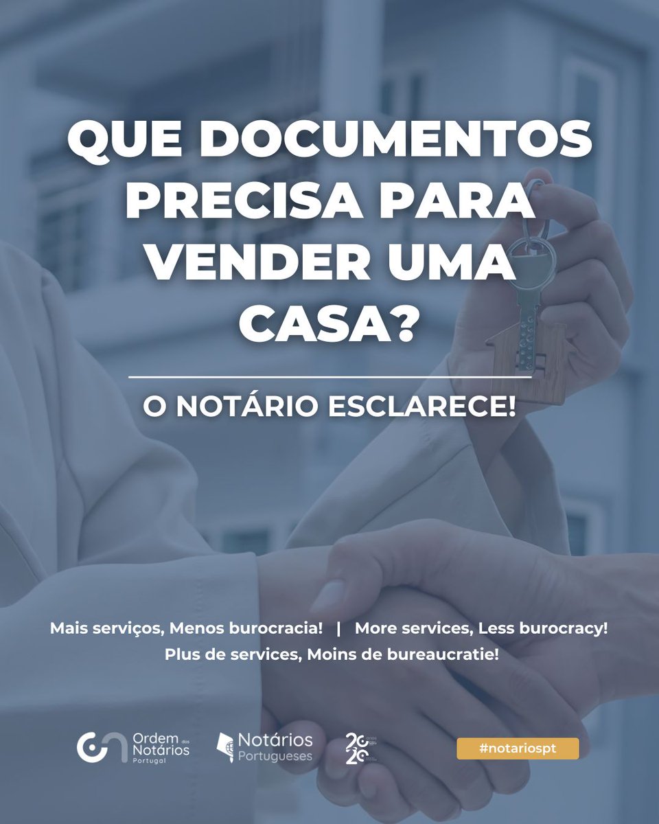 NotariosPT's tweet photo. Encontre o notário mais próximo em https://t.co/swFEYi7Grb para o ajudar no processo.
Are you selling your house? Do you know which documents are required? The Notary explains!
Vous vendez votre maison? Savez-vous quels sont les documents requis? Le Notaire explique!
#notariospt https://t.co/Vn8ZNXLHyO