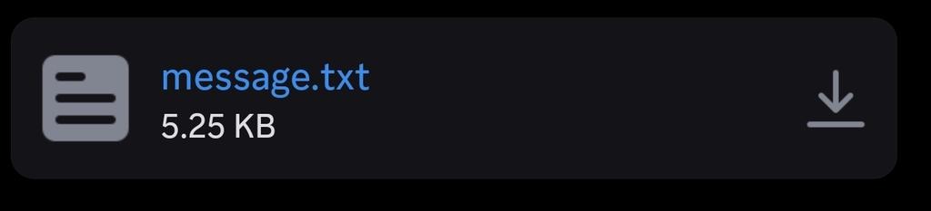 hellotwlite's tweet photo. @discord Let me view text files directly instead of this (mobile) https://t.co/TwI1oR2vTw