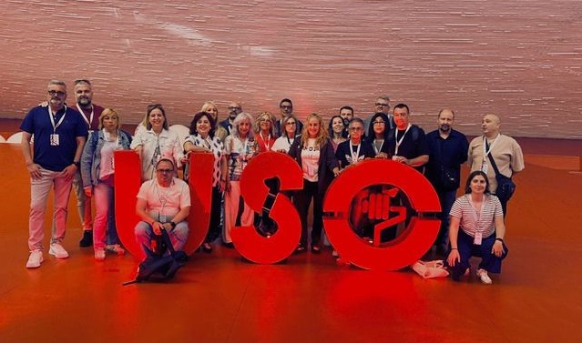 usocatalunya's tweet photo. 💥 La USOC participa activament en el 13è Congrés Confederal @SindicatoUSO 

🫂 La delegació de la USOC, una de les més nombroses, ha tingut una presència destacada durant les diferents jornades de debat i treball sindical.

🔗 https://t.co/tjFCLaZNOU https://t.co/SAXEamJ9IA