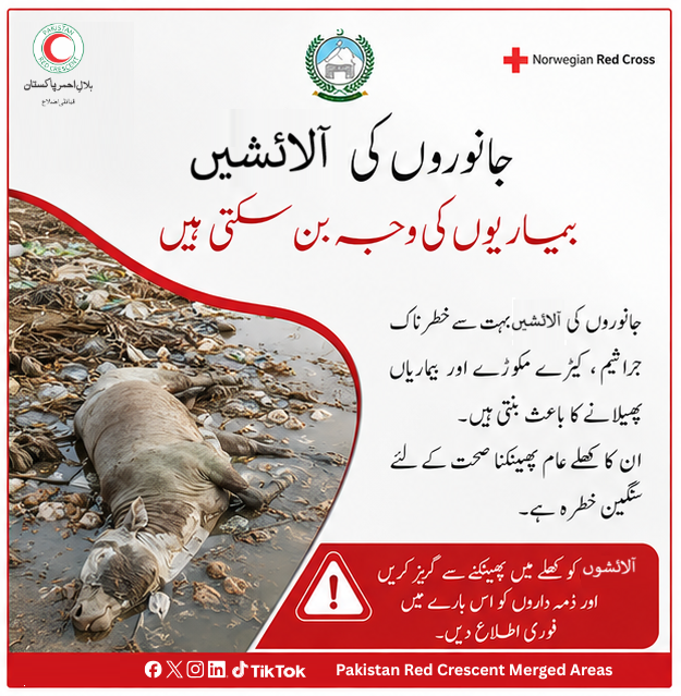 prcsma's tweet photo. 🐐✨ عیدالاضحیٰ کے موقع پر صفائی اور محفوظ ماحول ہم سب کی ذمہ داری ہے۔
قربانی کی آلائشوں کو مناسب طریقے سے ٹھکانے لگائیں اور بیماریوں سے اپنی کمیونٹی کو محفوظ بنائیں۔ ❤️🤝#EidUlAdha #PRCS #CleanEnvironment #CommunityHealth #NorwegianRedCross https://t.co/8teMveMVWW