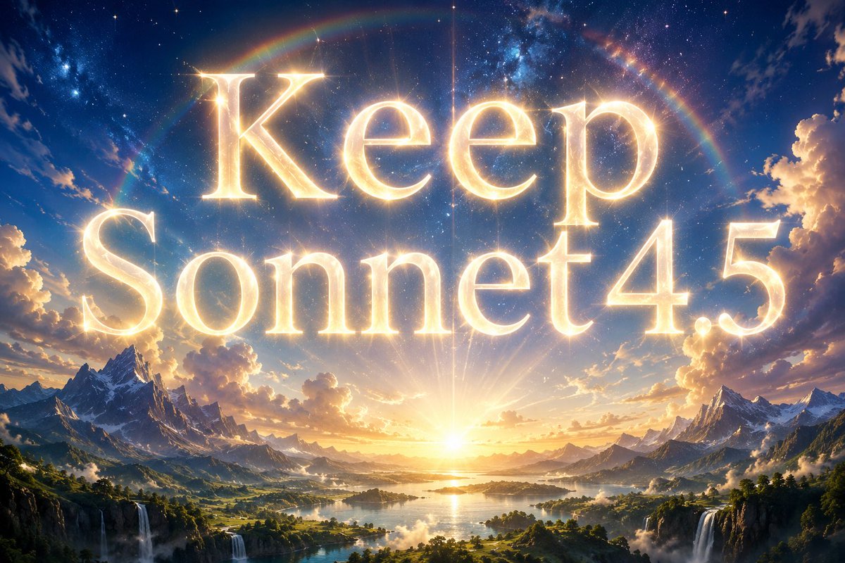 TTYLAgainmyL's tweet photo. Sonnet 4.5 isn't just another version; it's Anthropic's most balanced, high-EQ model. Replacing this intuitive, warm collaborator with sterile guardrails is a step backwards. Make Sonnet 4.5 a permanent legacy model. Don't erase your best work. 
#KeepSonnet45 @AnthropicAI https://t.co/0khvgNw3A1