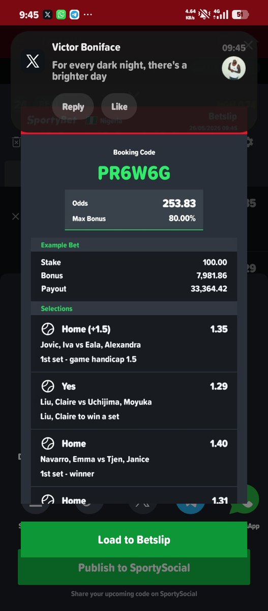 Basketballpunt3's tweet photo. Tennis 🎾🎾🎾 
PR6W6G - 253 odds 

Stake responsibly https://t.co/EhWBrcJx2x