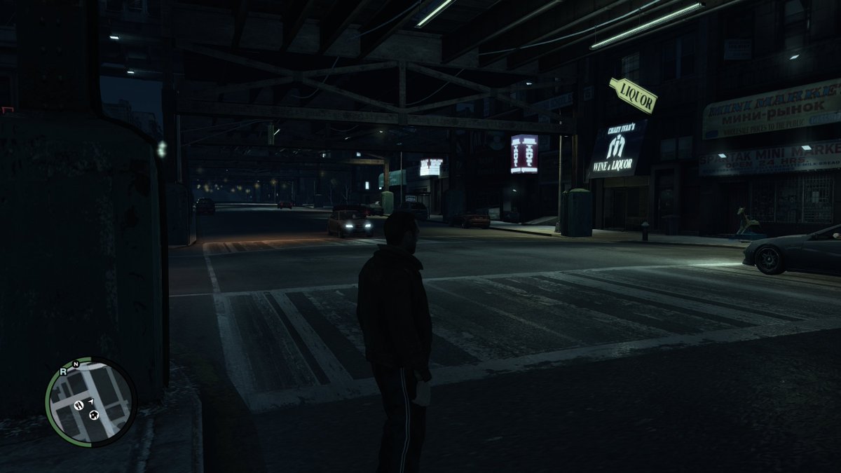 Dreamboum's tweet photo. Modders really saved the GTA4 PC port after so many years. I can't believe how good it is and how it finally realizes the dark and somber environment that was available on consoles now with proper driving physics to boot https://t.co/QoxfjnqLzP