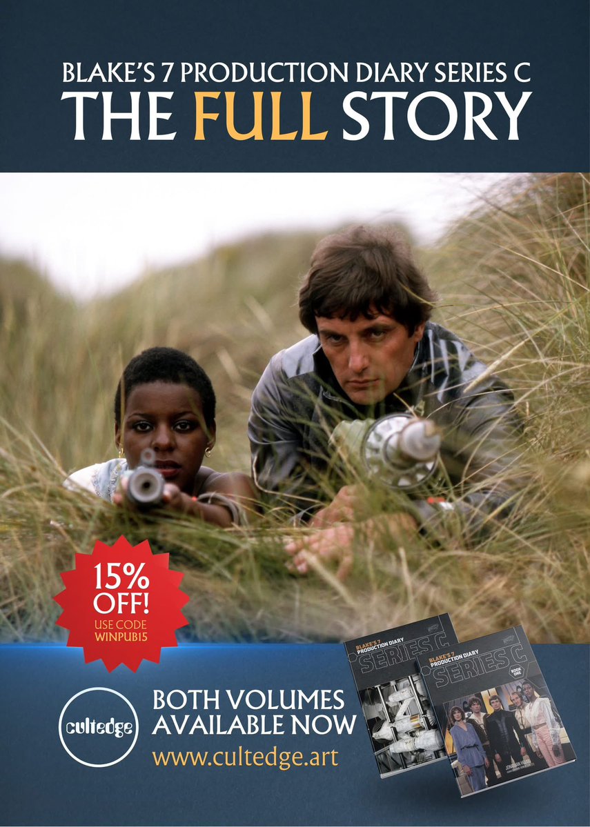 Blakes7WayBack's tweet photo. Both volumes of the ‘Blake’s 7 Production Diary Series C’ are now available to order from https://t.co/FG9JWprAiT 

You can claim a 15% discount by using the code WINPUB15 at checkout. Please note that the code must be entered after you have supplied your delivery details. https://t.co/aPLGoUs2kM