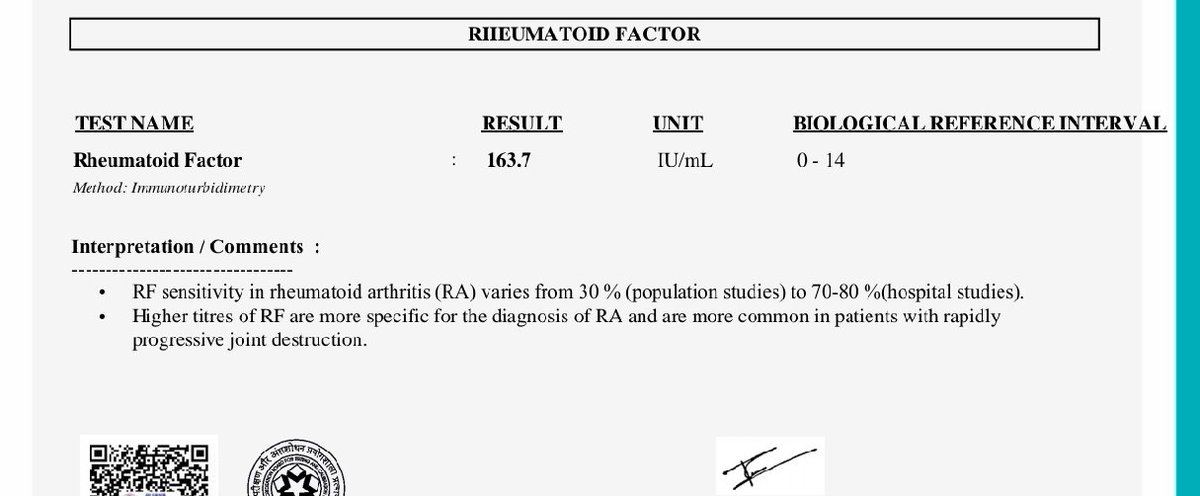 TheIraSahay's tweet photo. 55/F with Rheumatoid Arthritis (since 2008/9). 
Signs up under dLife's Premium Consultancy Plan 👇
https://t.co/H9DpUmmq9S

Metrics:
🔴Rhumatoid Factor - 163.7
🔴ANA- 48.3
🔴HSCRP- 10.83
🔴Hb- 9.3
🔴BUN- 7.9
🔴CREATINE- 0.42
🔴UREA- 16.91
🔴B12- 642
🔴VIT D- 36.51
🔴FASTING INSULIN- 3.11
🔴HBA1C- 4.9

🟠Wrists, fingers of both hands, knees, feet joints, ankles affected 
🟠Can't walk more than few steps a day
🟠Can't climb stairs
🟠Wheel chair bound when outside home
🟠Dizziness thoughout the day

Anup Singh @dlifein is assisting me on this case. 

Suffering from Rhumatoid Arthritis or any Autoimmune Disease, and want to work with us?

Start with a Discovery Call 👇
https://t.co/B4ZvJ9za1h