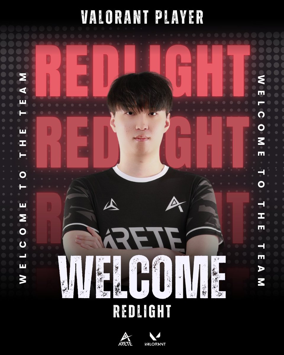 ARETE_ESPORTS's tweet photo. 𝗪𝗘𝗟𝗖𝗢𝗠𝗘 𝗧𝗢 𝗔𝗥𝗘𝗧𝗘, 𝗥𝗲𝗱𝗟𝗶𝗴𝗵𝘁

RedLight (김은수) 선수가 ARETE VALORANT 선수로서 계약 및 입단했습니다. 2026년 VALORANT CHALLENGERS KOREA에서 활약을 함께 응원해주세요.

#ARETE #IgniteWithART #VALORANT #vlrt https://t.co/ZE9x89BEJy