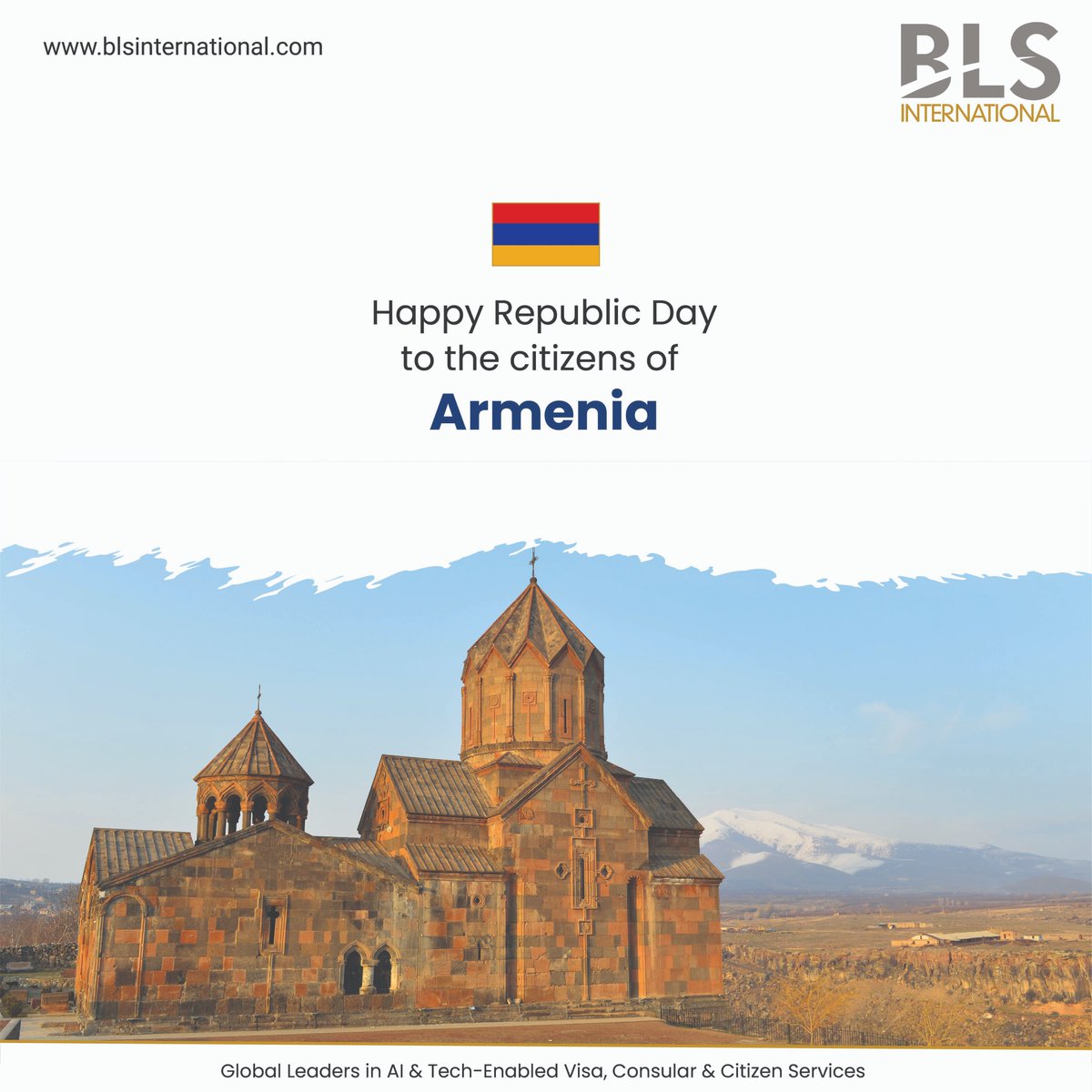 BLSintServices's tweet photo. Happy Republic Day, Armenia! BLS International celebrates with you, wishing a day of joy, unity, and prosperity. Here's to a future bright with promise!

#BLSInternational #Armenia #ArmeniaRepublicDay #armenianhistory https://t.co/SonDg9g9Um