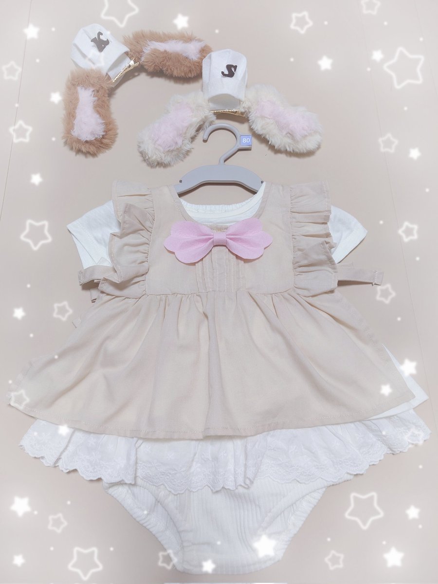 carcarbonara's tweet photo. 唐突にシュガバニの耳とリボン作ったんだけど、なかなかにいい味だしてて良かったぞ！材料費はセリアで800円ぐらい～。 https://t.co/Mqx4OYNcd7