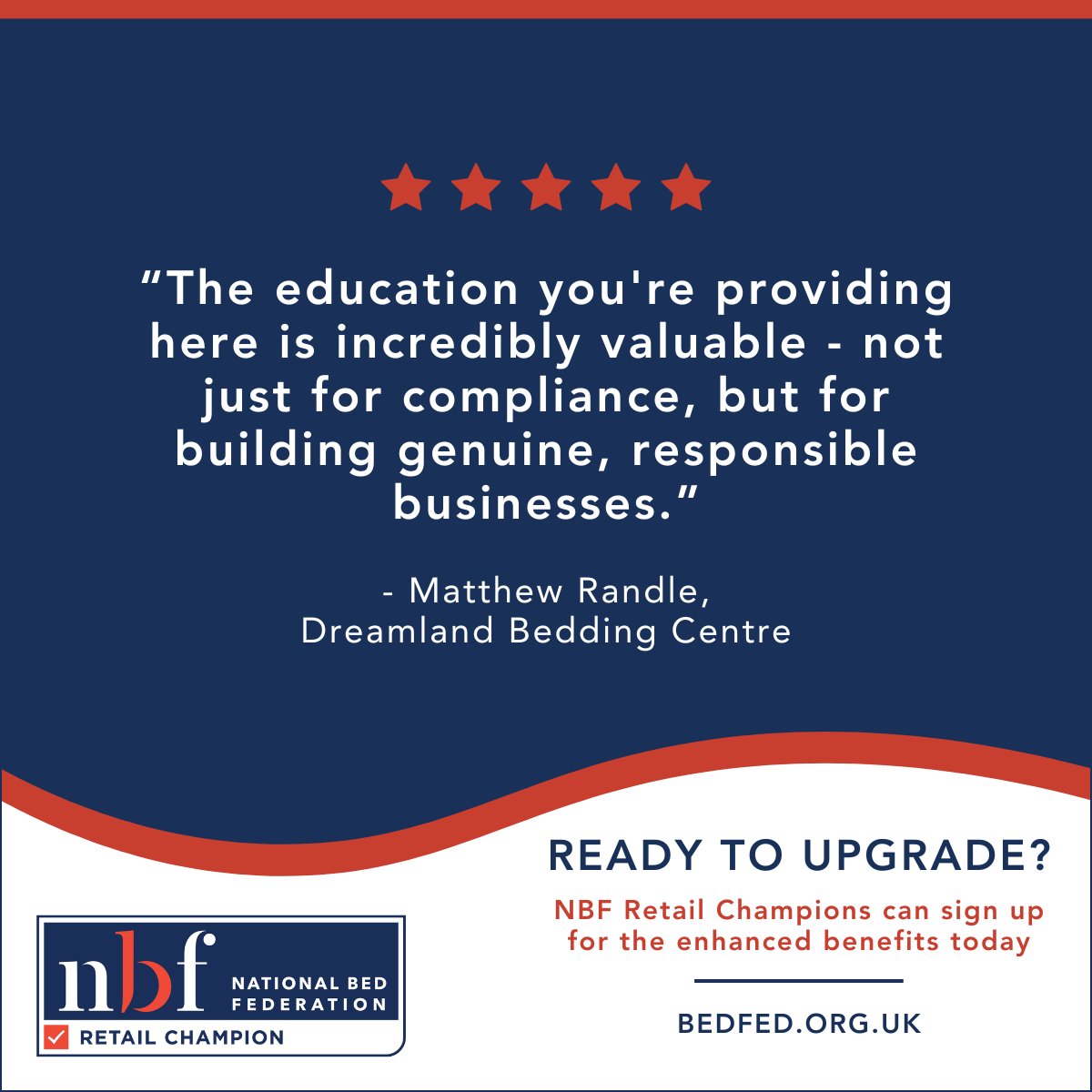 thebedfed's tweet photo. Running a successful bed retail business means staying informed and having access to expert support when you need it 🤝

The #BedIndustry and retail sector are evolving - don't get left behind.

➡️ NBF Retail Champions - upgrade your benefits today: https://t.co/yMjzaOuqKu https://t.co/nfjg0SBIVI