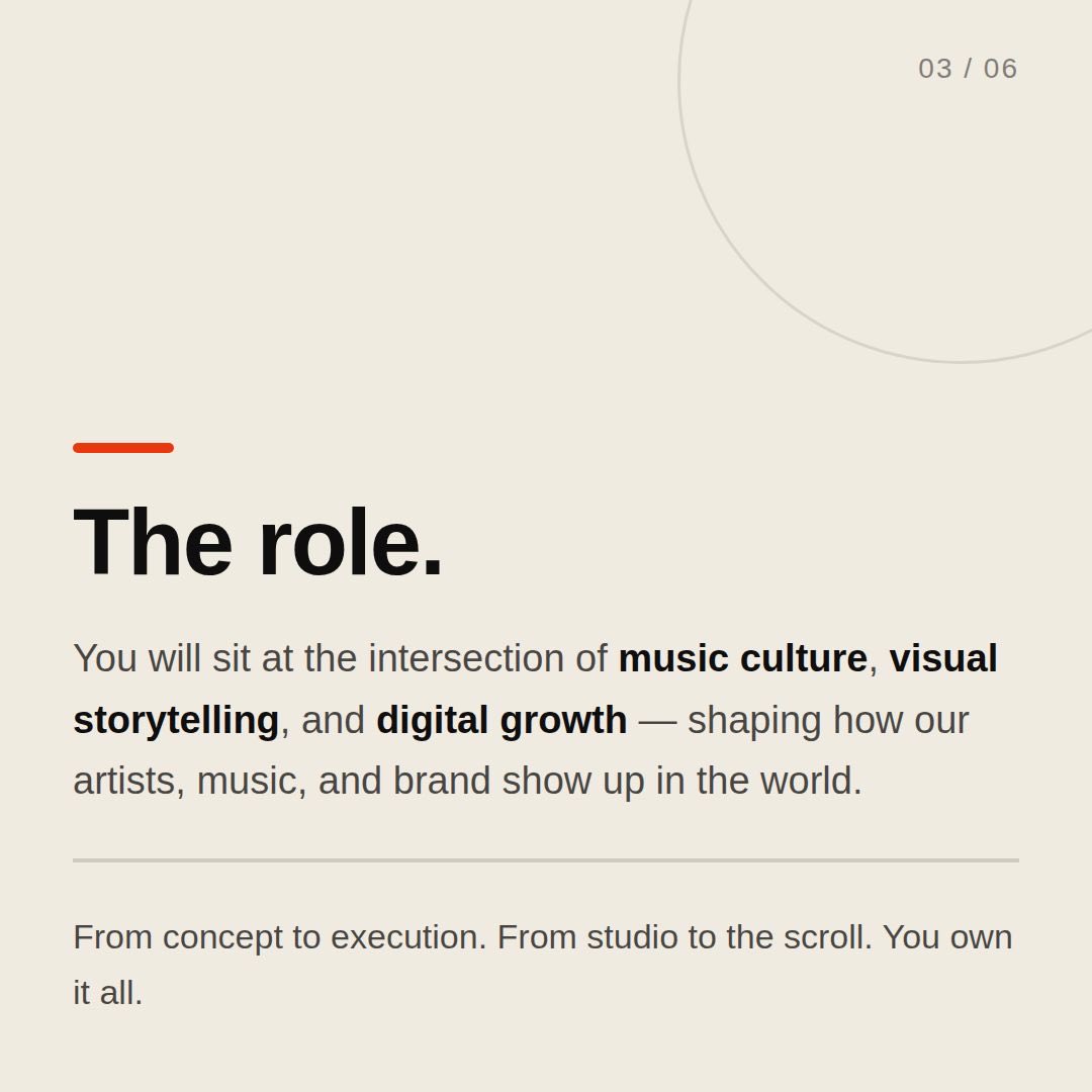 akinyemilaw's tweet photo. **THE ROLE.**

We need a Creative Director who *lives* the culture.

Afrobeats. Afrohouse. DJ culture. Visual storytelling. Digital growth.

Hybrid. Lagos based.

📩 Jobsinmusic.ng@gmail.com

RETWEET https://t.co/pALaDsVtLp