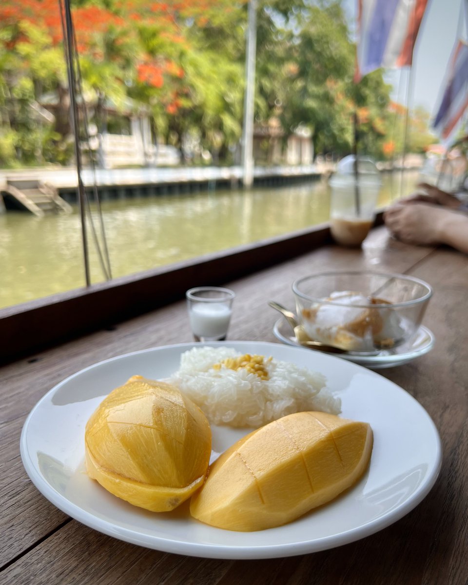 thainocoto's tweet photo. タイ語で検索しないとGoogleマップに出てこないマンゴースティッキーライス屋さん。

営業は3月〜6月頃のマンゴーが1番おいしい時期のみ。

マンゴーは当たり前に激甘なんだけど、個人的にはもち米が糸引くくらいもちもちで大好き。

午後には売り切れることも。今年の営業終了まであと数週間かな？ https://t.co/he8e7F9lPo