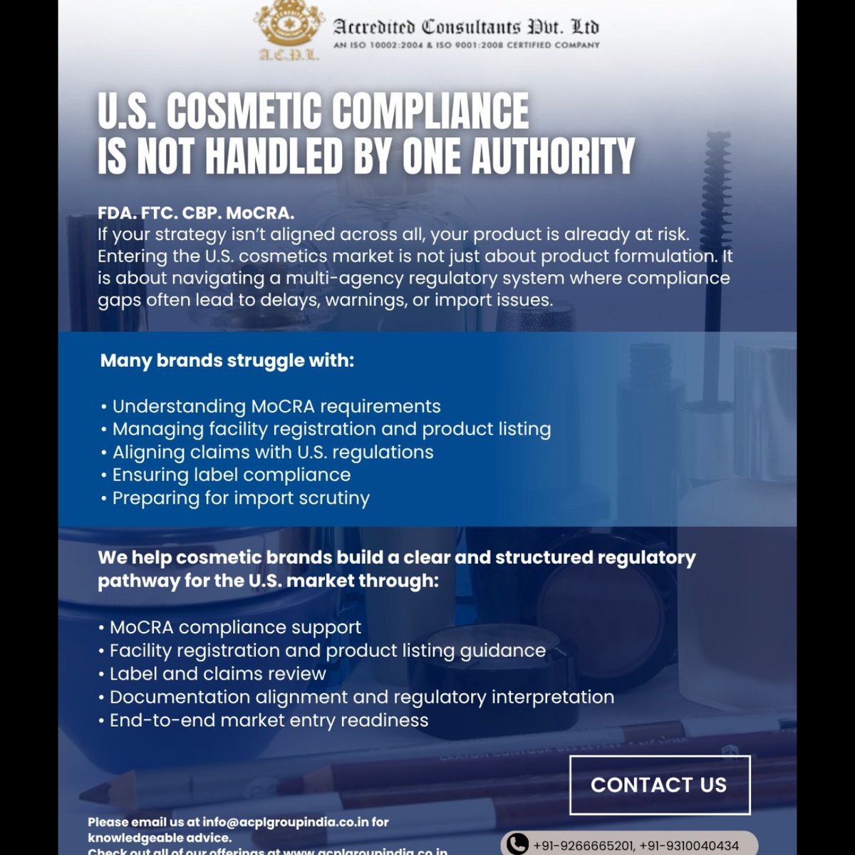 AccreditedLtd's tweet photo. US Cosmetics Compliance is Not Handled by One Auth..For more info visit...https://t.co/66XH4HFujd https://t.co/LvlkTEdsg6