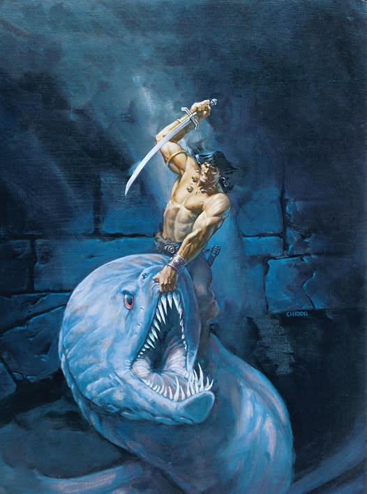 rjoftheisland's tweet photo. Celebrating Sword and Sorcery art. Inspiration for my upcoming graphic novel, #CROMtheDestroyer. #FantasyArt #Conan #CROM #SwordnSorcery #DnD #RedSonja #CROMtheDestroyerAvailable @ https://t.co/dgXucgZ7XE https://t.co/5vIHPcXLTe