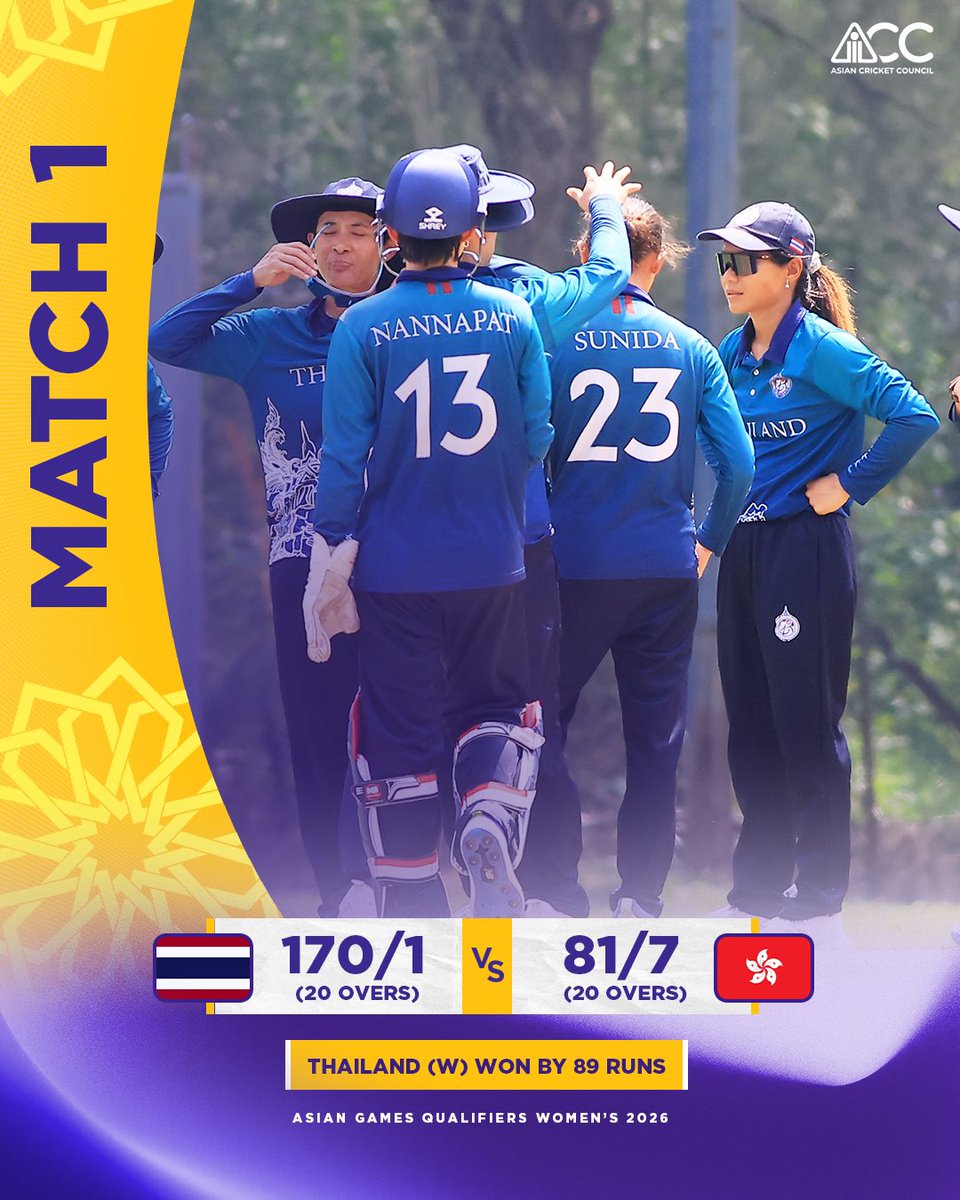 ACCMedia1's tweet photo. Chantham and Koncharoenkai’s mammoth partnership, followed by a collective effort with the ball, gives Thailand the perfect start to the qualifiers 🇹🇭

#AsianGamesQualifiers #ACC https://t.co/Qeo37Rldzo