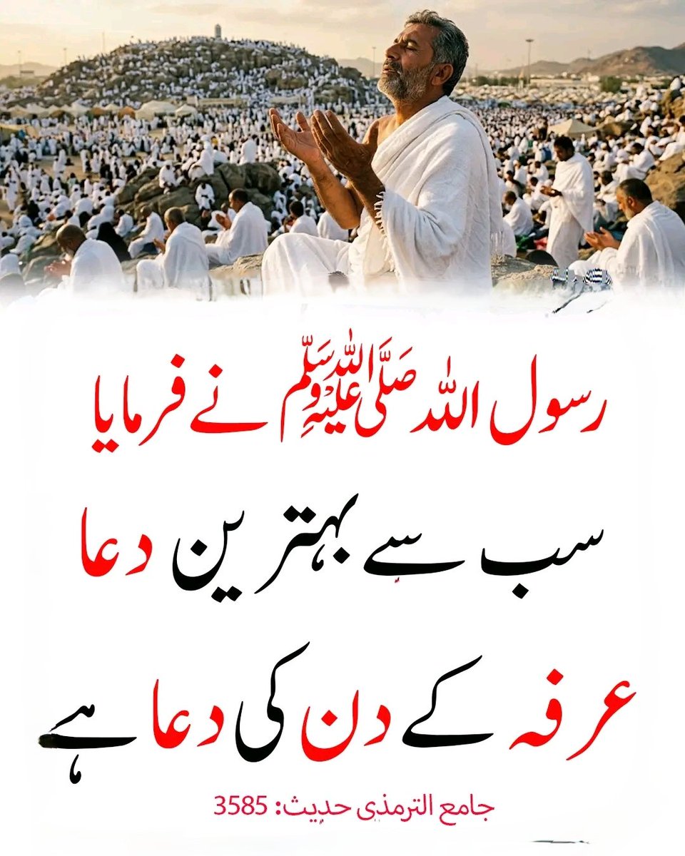 __SZ22's tweet photo. نبی کریم ﷺ نے سب سے بہترین دعا عرفہ کے دن کی دعا کو قرار دیا 👇🏻 https://t.co/EpdxISLu0k