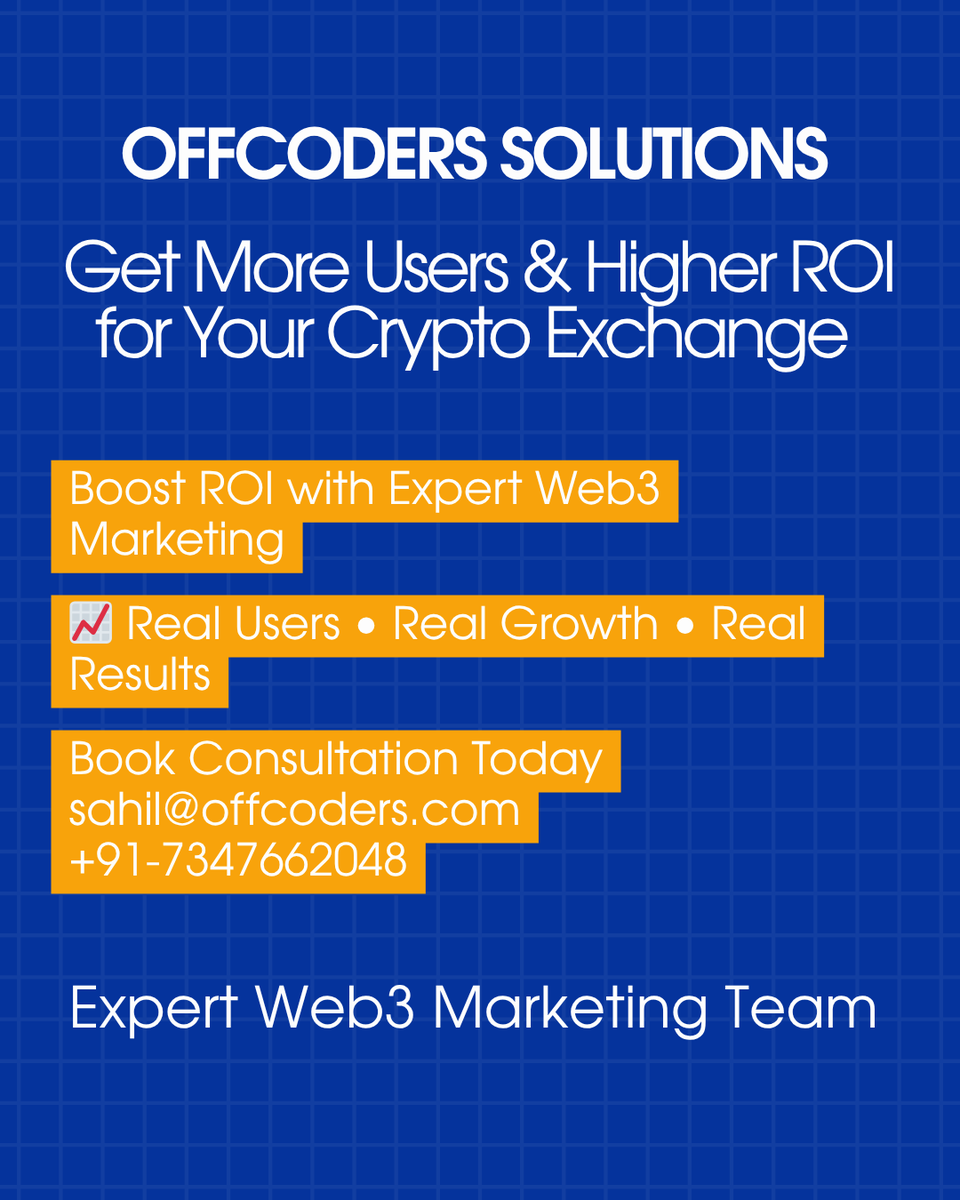 crypcipherweb3's tweet photo. Get More Users &amp; Higher ROI for Your Crypto Exchange 

Our Web3 marketing experts help Crypto Exchanges grow through targeted community building, Twitter/X marketing, influencer campaigns, and user acquisition strategies.

Book Your Consultation Today
sahil@offcoders.com https://t.co/Or3lCI3FFQ