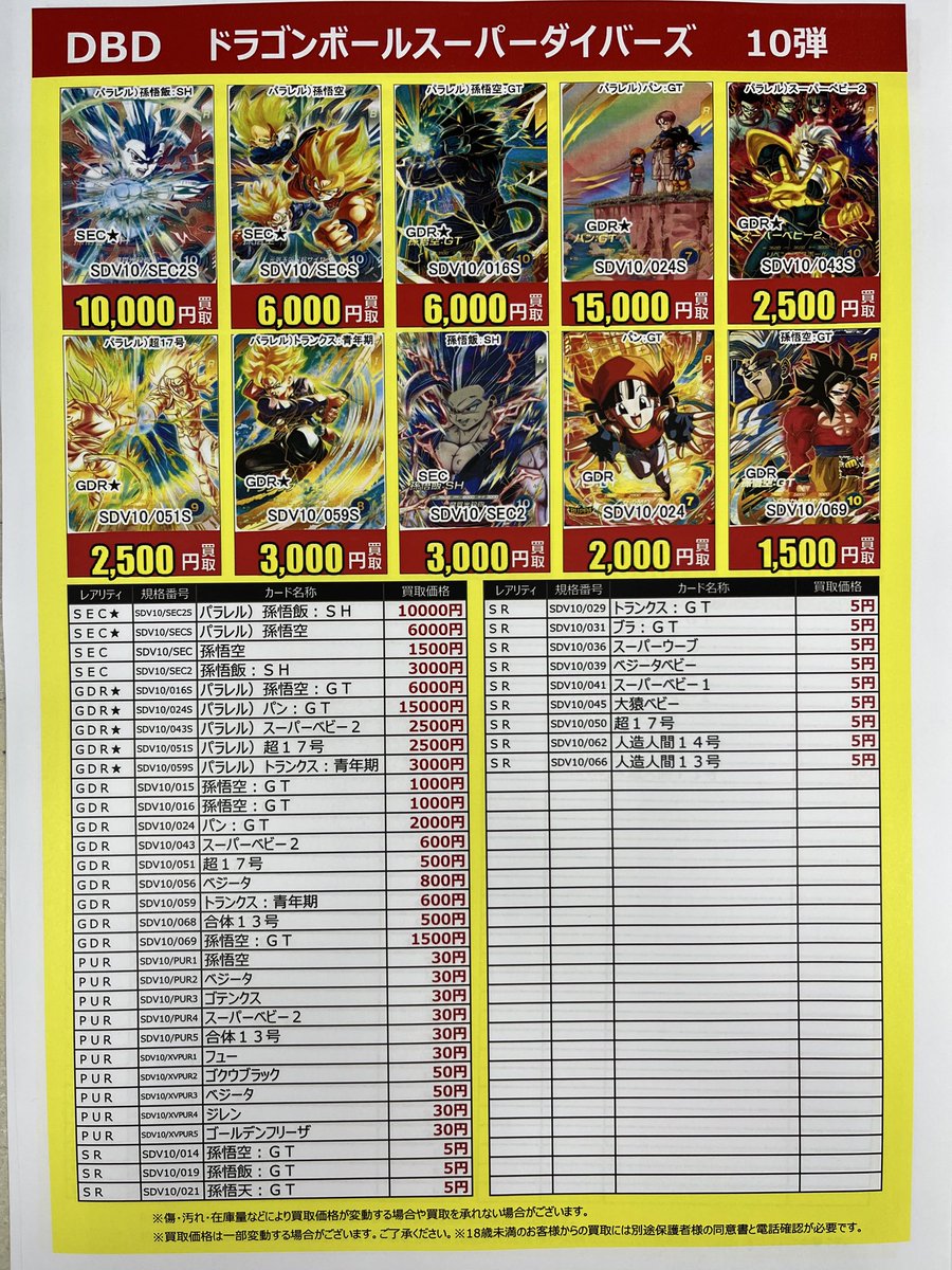 古本市場富田林店です❗️ #ドラゴンボールスーパーダイバーズ 10弾 孫
