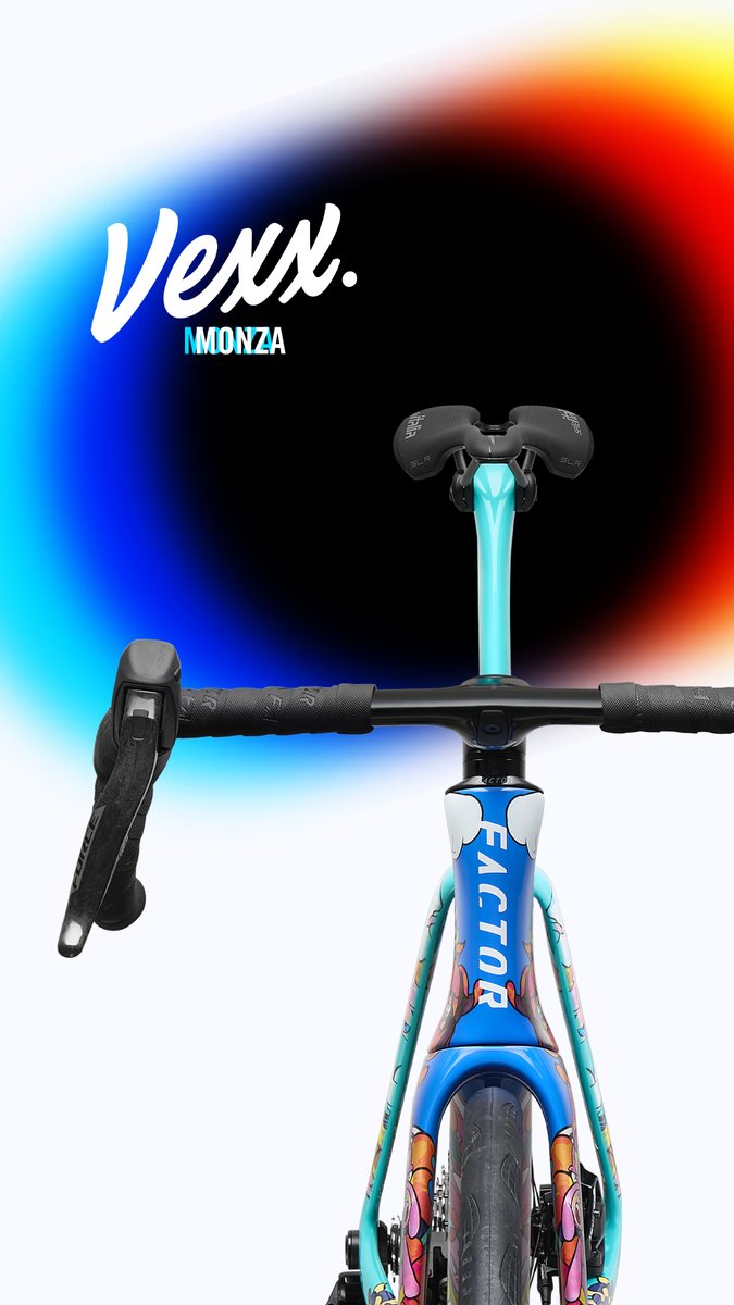 Trisports_Cycle's tweet photo. 【FACTOR MONZA VEXX Edition】
ベルギー出身の人気アーティストVexxとFACTORがコラボした特別なロードバイク✨
高性能なエアロロードにVexxのポップなDoodleアートがぎっしり！
この遊び心と戦闘力のギャップがたまらない…🤤

気になる方はお近くの販売店様へ！ https://t.co/1PFKHfcp7v