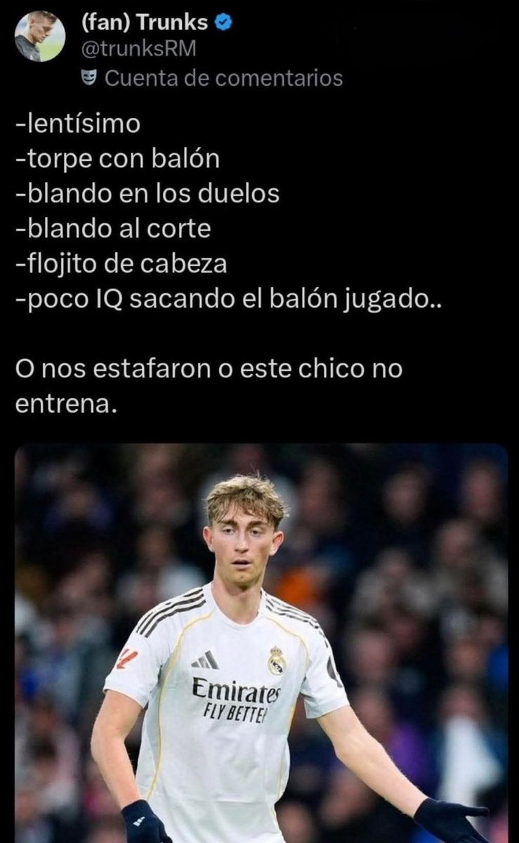AngelChicas96's tweet photo. @trunksRM Palo del imbécil de TrunksRM a Huijsen https://t.co/2txMKfUBUu