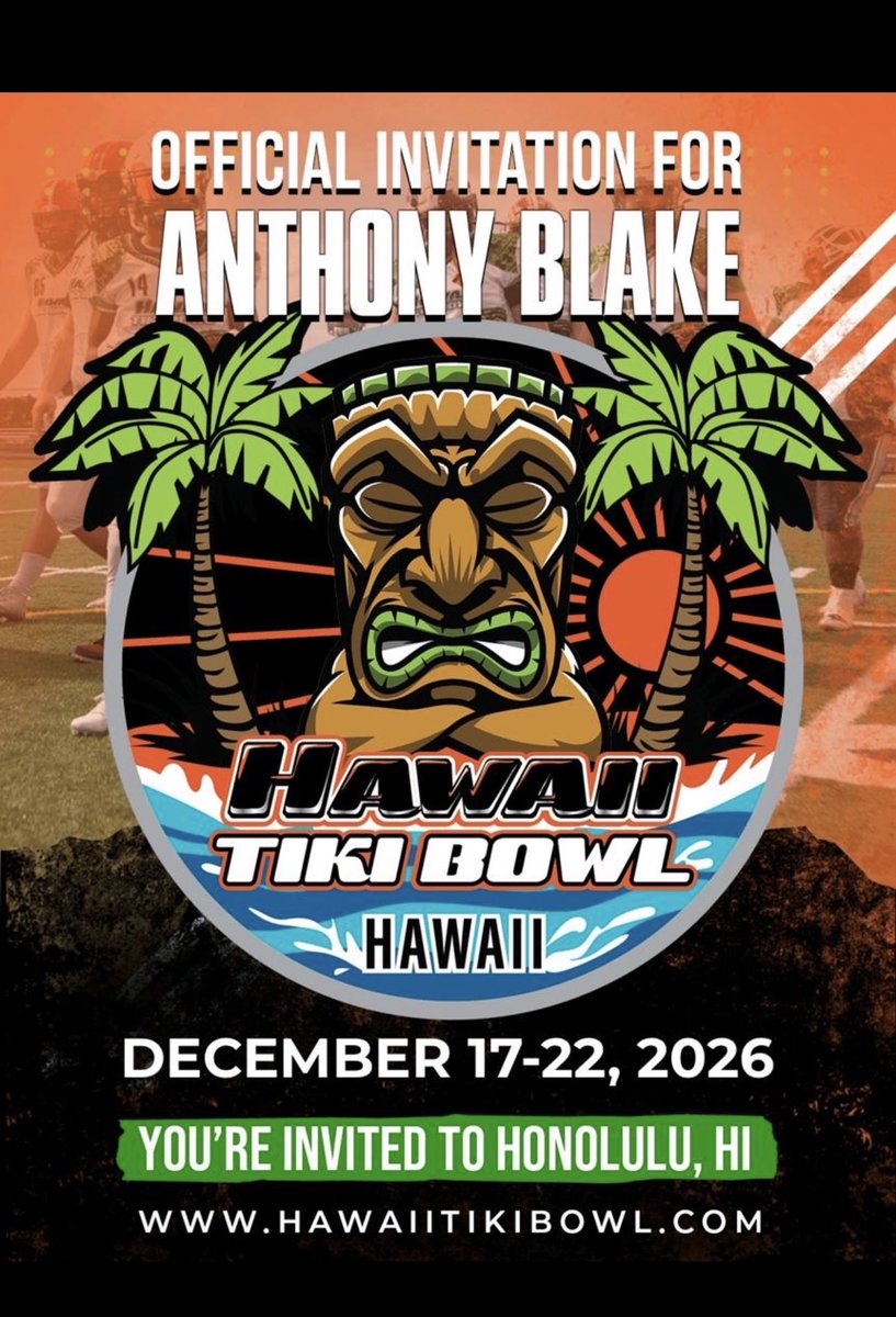 ABlake_5's tweet photo. Thanks to @HawaiiTikiBowl for the official invite #hawaiitikibowl #AGTG https://t.co/kpgDQJE15A