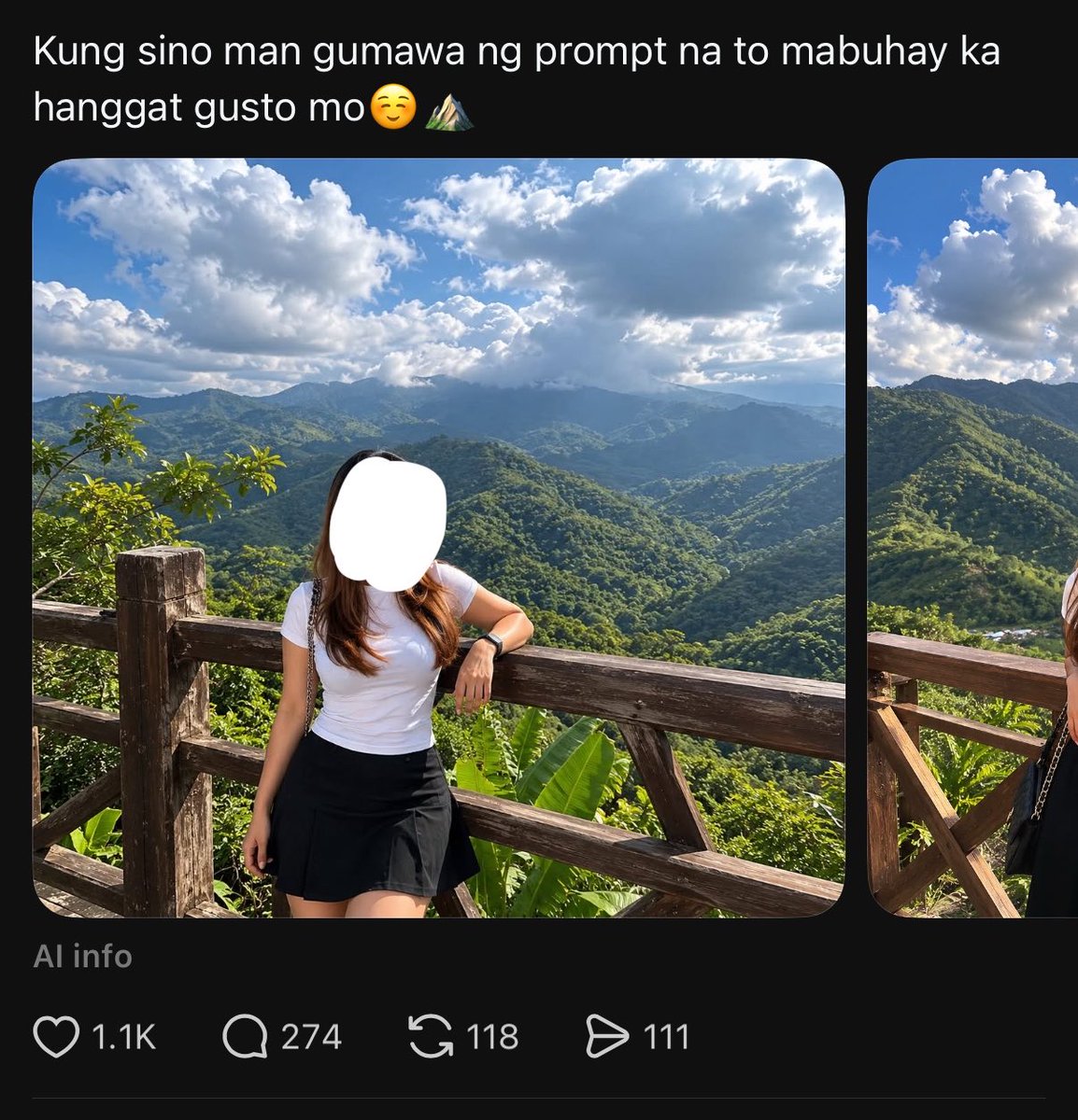 theTEENstagram's tweet photo. jusko lahat na lang teh ginamitan ng ai! kaka-AI niyo wala na talagang makikitang nature view in the future nyeche https://t.co/Kgkq5VcO8o