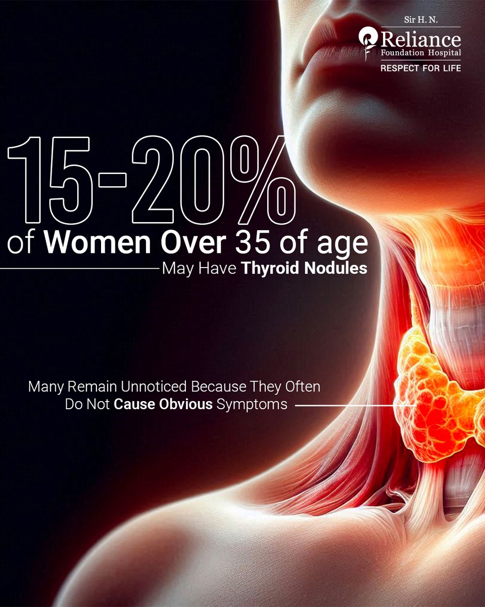 RFhospital's tweet photo. Thyroid nodules are more common than many people realise, especially in women over 35.

While most nodules are benign and may not cause noticeable symptoms, some can affect thyroid function or require further evaluation. https://t.co/SO0NKt0muz