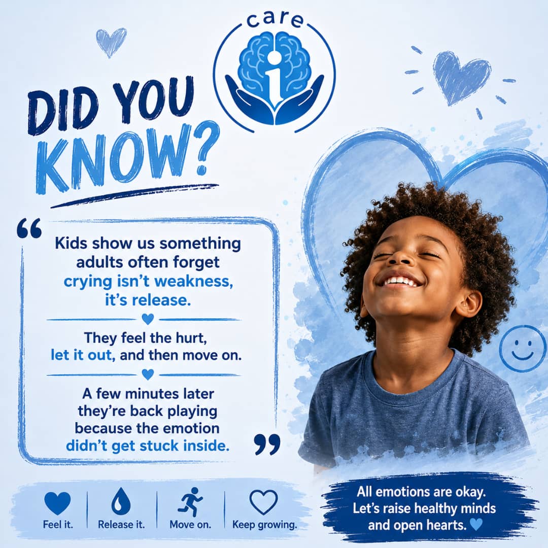 icaremhc's tweet photo. Crying resets your nervous system. It lowers stress, clears the pressure, 
It’s okay to cry, take the moment, and then restart. The restart is the important part. You’re not going back to pretend nothing happened, you’re going back with less weight https://t.co/JNamXHLBCv
