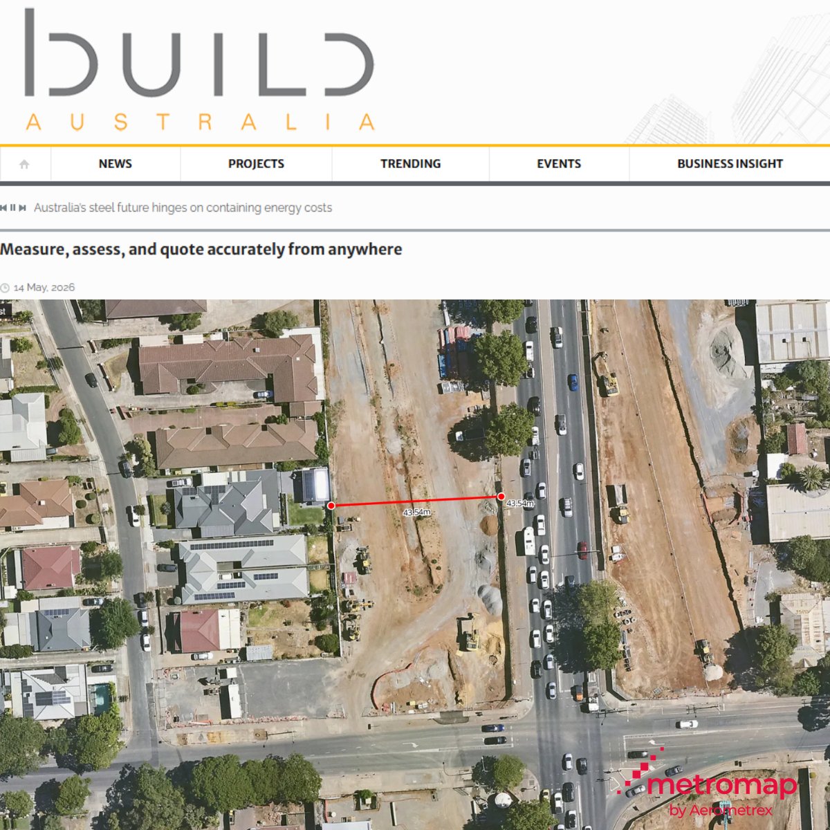 aerometrex's tweet photo. Quoting used to mean turning up. Now, high-res aerial imagery brings cm-accurate detail straight to your screen.

No more site visits just for a tape measure. Faster quotes, smarter planning. See how MetroMap  is changing Aussie construction:

https://t.co/7q9ggDkaEX https://t.co/SZpFDIaH4S