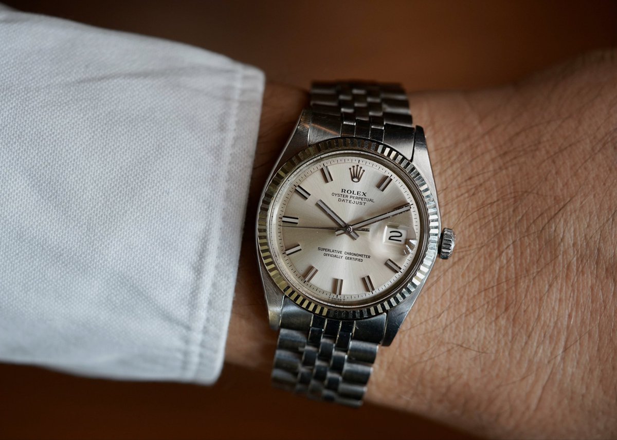 ericwind's tweet photo. An unpolished Rolex “Wide Boy” reference 1601 - read all about these sporty hands and dials in a great article by the unstoppable Charlie Dunne on https://t.co/AqRWy8Ti8p https://t.co/MB4IdscYLg