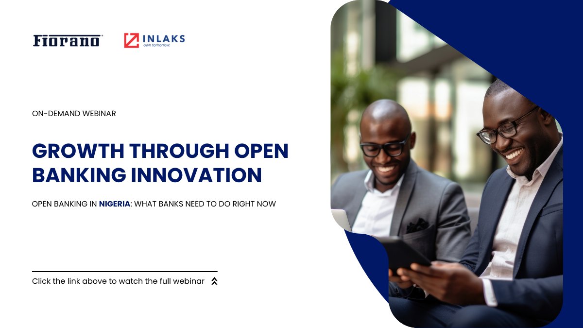 FioranoGlobal's tweet photo. Nigeria has built one of Africa's most advanced open banking frameworks - and the time to prepare is now.

Watch our on-demand webinar with @Inlaks to understand what banks need to do right now - from CBN compliance to unlocking new API-driven revenue streams. 

Watch the recording for more information - https://t.co/PRdebOihQG

#OpenBanking #Nigeria #Fintech #APIBanking #CBN #Fiorano #Inlaks #DigitalBanking