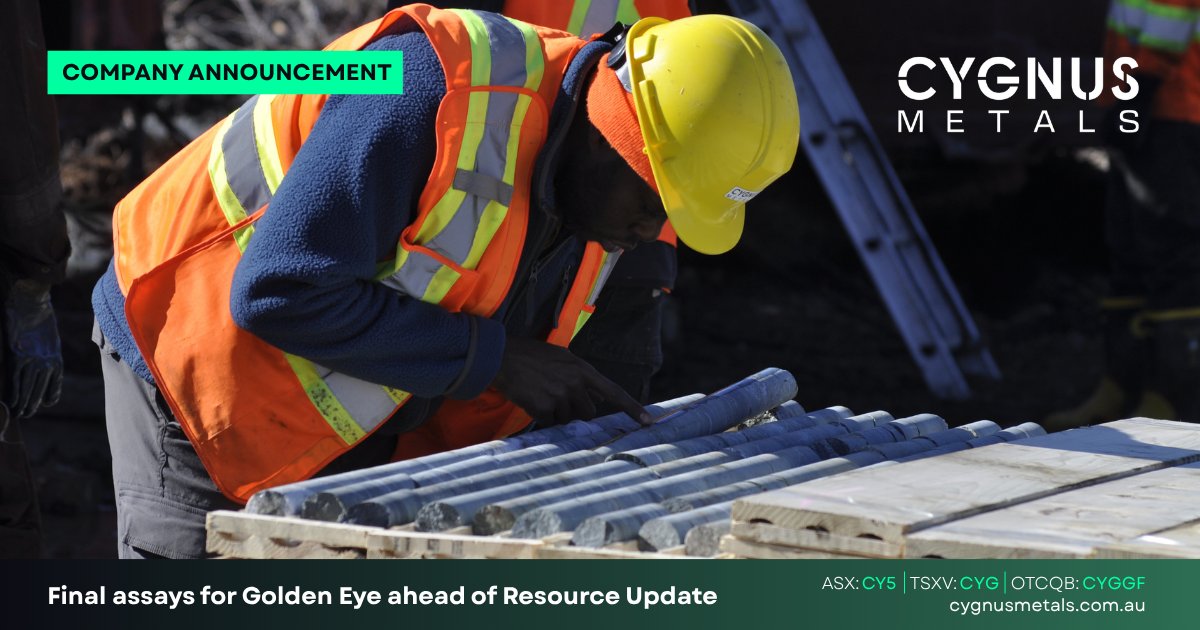 CygnusMetals's tweet photo. Cygnus Metals $CYG.NE  is pleased to announce final infill drilling results from the Golden Eye deposit and the start of exploration drilling at the Gwillim gold prospect, both within its #Chibougamau Copper-Gold Project in Quebec.

Recent drill results from Golden Eye are from the winter drill program with three rigs operating on the ice to convert Inferred resources into the higher confidence Indicated category. In total, 15 holes were drilled for 5,632 metres, with all results now received.

📰Read the full announcement: https://t.co/bgKChLvddH