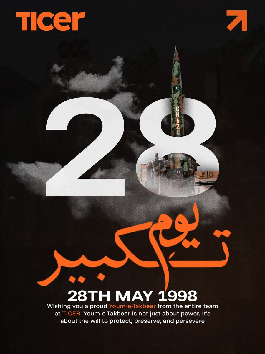 ticerpk's tweet photo. 🇵🇰 Youm-e-Takbeer — 28 May 1998

A day that marked Pakistan’s strength, sovereignty, and unwavering determination before the world.
Youm-e-Takbeer is not just a historic achievement — it is a symbol of courage, unity, sacrifice, and the spirit of a nation 

#YoumETakbeer #28May https://t.co/L4AQGZwzeh