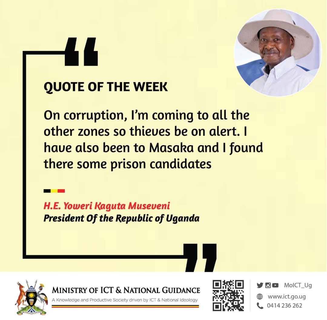 MJ1_Joe's tweet photo. 🚨Silence protects the corrupt.
Courage protects Uganda 🇺🇬

Report corruption today:
WhatsApp: 0778 202 500
@AntiGraft_SH

Thanks to GEN @mkainerugaba  for supporting accountability and patriotism 👏🏿 &amp; our beloved CIC HE. @KagutaMuseveni 

#CorruptionFreeUganda #ExposeTheCorrupt https://t.co/UkcCndjWYJ