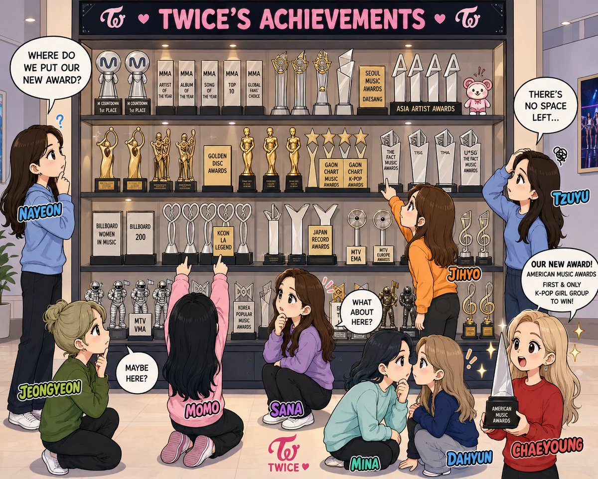 thomaskreena's tweet photo. @JYPETWICE The trophy shelf says it all — hard work, consistency, and legendary impact. 🏆✨
TWICE keeps evolving, breaking records, and reaching new peaks every single day. 👑💖
Forever making ONCE proud. 🍭💕 https://t.co/uAihlswfQl