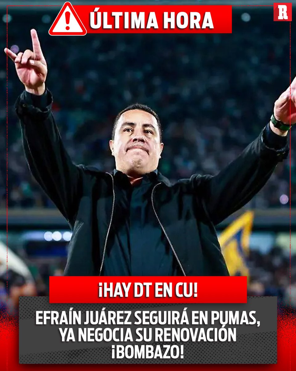 record_mexico's tweet photo. ¡ÚLTIMO MOMENTO! 

A pesar de haber perdido la final y los rumores que colocaban fuera a Efraín, de acuerdo con el presidente de Pumas: "Hay voluntad para continuar de ambas partes, de cumplir el contrato y negociar la renovación" 

Efra se queda al menos 6 meses más en Pumas. https://t.co/yOeovh7KZn