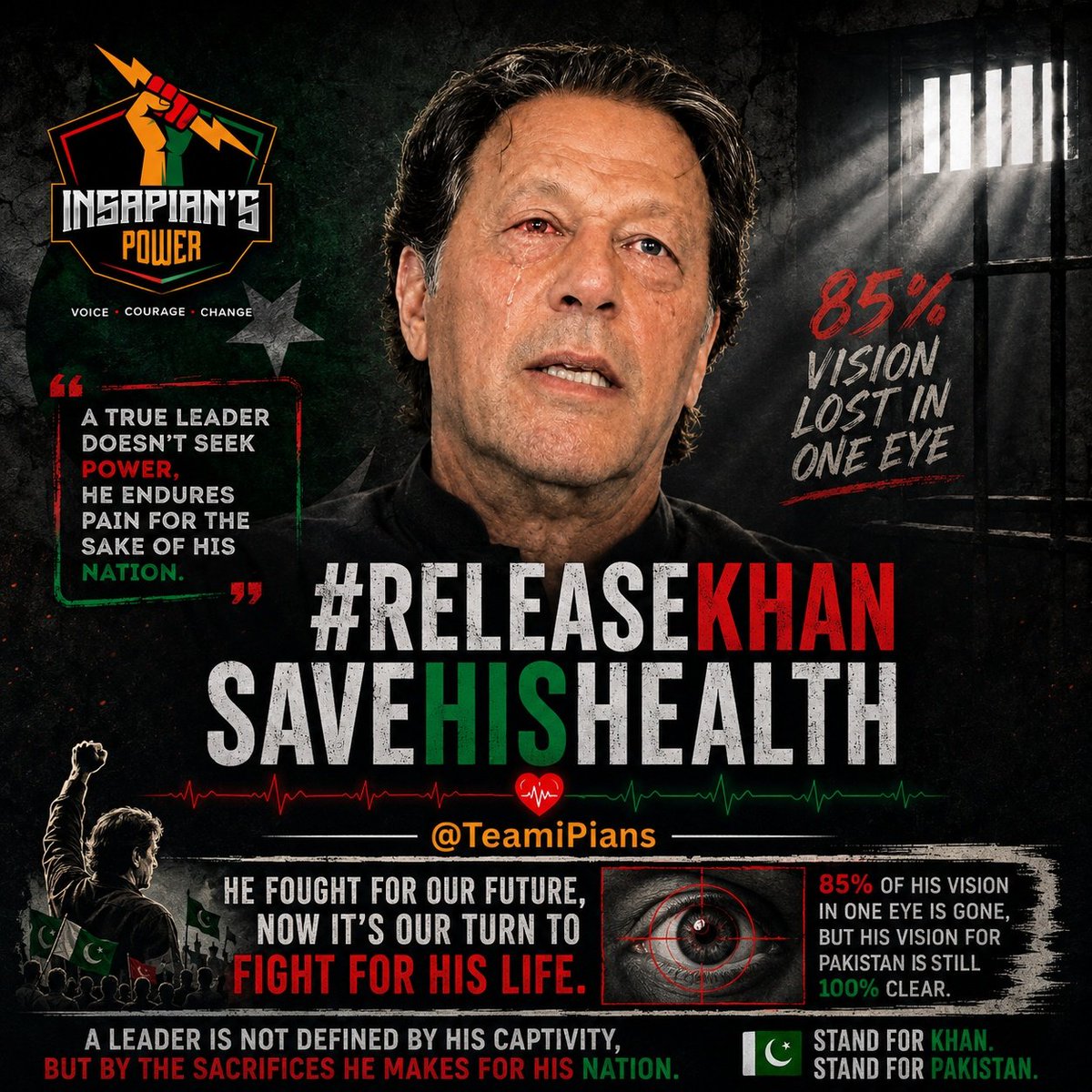 Monashezadi's tweet photo. خان صاحب آنکھ ٹھیک نہیں 

انھیں شفا انٹر نیشنل شفٹ کیا جائے

@TeamiPians
#StopCrueltyAgainstKhan https://t.co/9wnPFtkflT