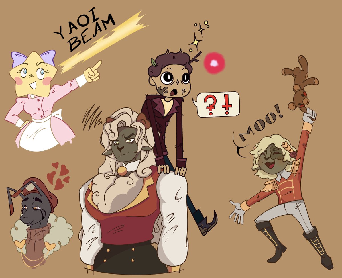 lNeonnickl's tweet photo. Characters by: @cosmica_candy
Tim by: me

Sorry if it feels like I'm doing too much, but my hyper fixation kicked in for your story and art.😅

also, a what if lover found Tim in the forest, and lover looks annoyed by Tim.

#cultofthelamb #lover #sozo #cultofthelambfanart #fanart https://t.co/RJB4jsE2fp