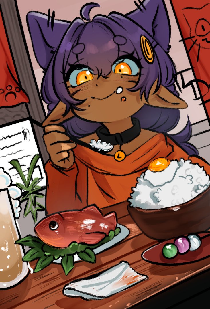 CasualLucifer's tweet photo. Luci having lunch #art #digitaldrawing #sona https://t.co/YEQcoTTSmy