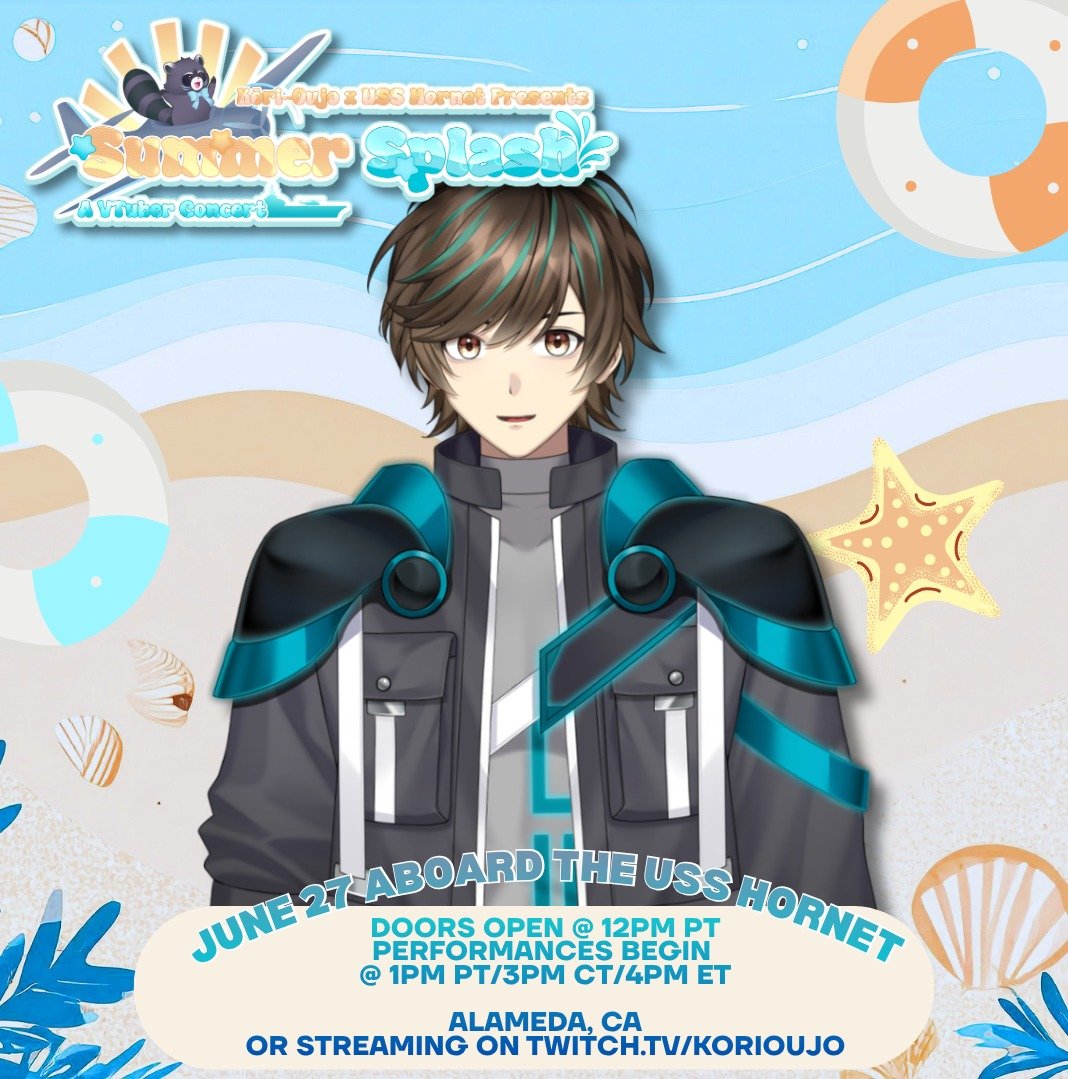 AnthonyTalonVT's tweet photo. 📢SUMMER CONCERT!!!📢

Ya boi ain't done with musical stuff yet for this half of the year! I'll be participating in the Watermelon Sugar group song for #SummerSplash26 !

It'll be onboard the USS Hornet on June 27th!

Thank you @korioujo for having me again! Let's jam😎🍉 https://t.co/3R0M65V6iA