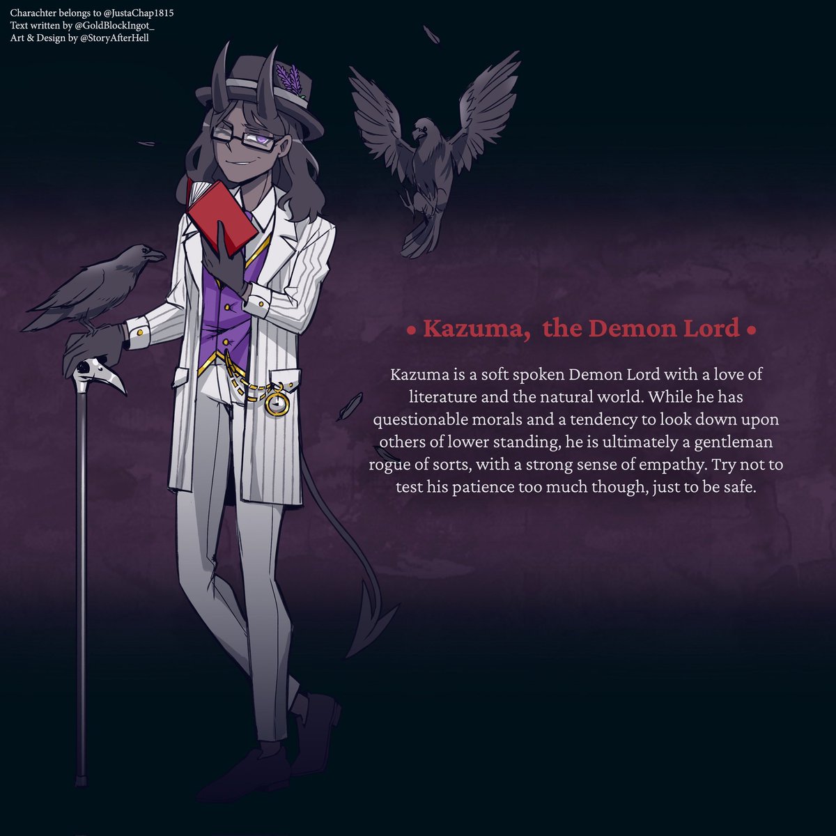 JustaChap1815's tweet photo. @BugFuck2 This grumpy book boyo loves to read with his crows 😌 (he reads a LOT of smut) his length is 25.4 cm 🤭 https://t.co/OAlsVh5o6g