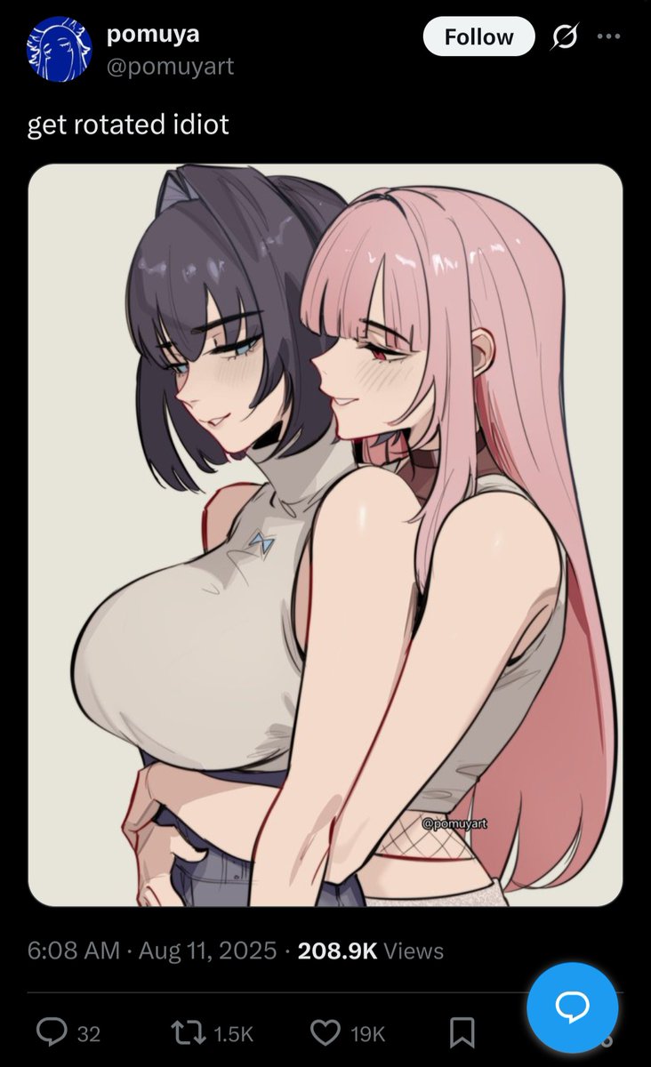 TFrogge47's tweet photo. @luck_starbye13 I almost forget they're supposed to be a yuri artist. Funny how its these posts that go crazy https://t.co/pL5YgUmj8L