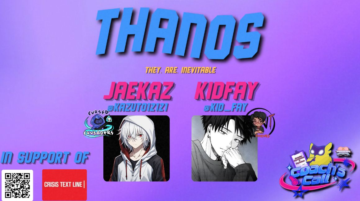 OhgawdEvents's tweet photo. 🏆COACH'S CALL PLAYER AWARD - THANOS🏆

Congrats to @kazuto12121 & @Kid_Fay for winning the “Thanos” award for being absolutely inevitable throughout Coach’s Call 😈🔥

☀️ Want to be part of future OhgawdEvents tournaments & events? Join here! https://t.co/OtXFhqMkFd
📺Watch: https://t.co/6ADGNVZraU
💚Charity: https://t.co/T9W6CpbAkj
💛Donate: https://t.co/lhrQcJpaTo

#OHGAWDEVENTS #COACHSCALL #VALORANT #CHARITY