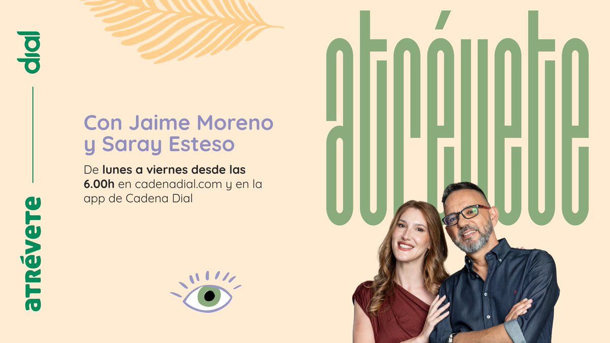 atrevetedial's tweet photo. 😎 Calorcito, las mejores canciones y 2.700€

7:30H Las Joyas de @PiquerasGalvez
7:45H Broma de @isidromontalvo
8:05H Contactos curiosos de tu agenda
9:15H 2.700€ con @Huecco
9:45H Zapping de @sebas_maspons

Pon @Cadena_Dial en tu radio, TDT, App o:
📻 https://t.co/0DK5gVViIb https://t.co/JGzDDuSxJP
