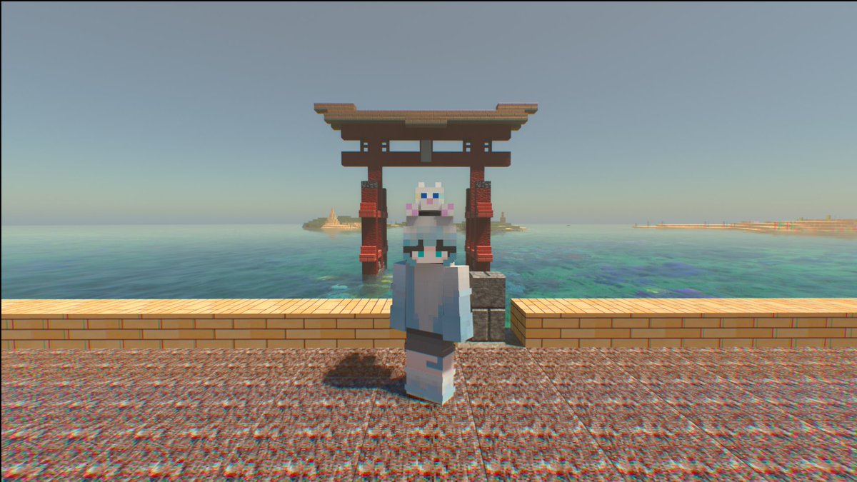 Moareker's tweet photo. 追加でバグったマイクラや私のスキン写った写真でやってみた結果
バグはなぜかネザーになった()

でも私のスキンがちゃんと崩れずに原型を保ってたからちょっと感動した。 https://t.co/eVEW2N99Zr
