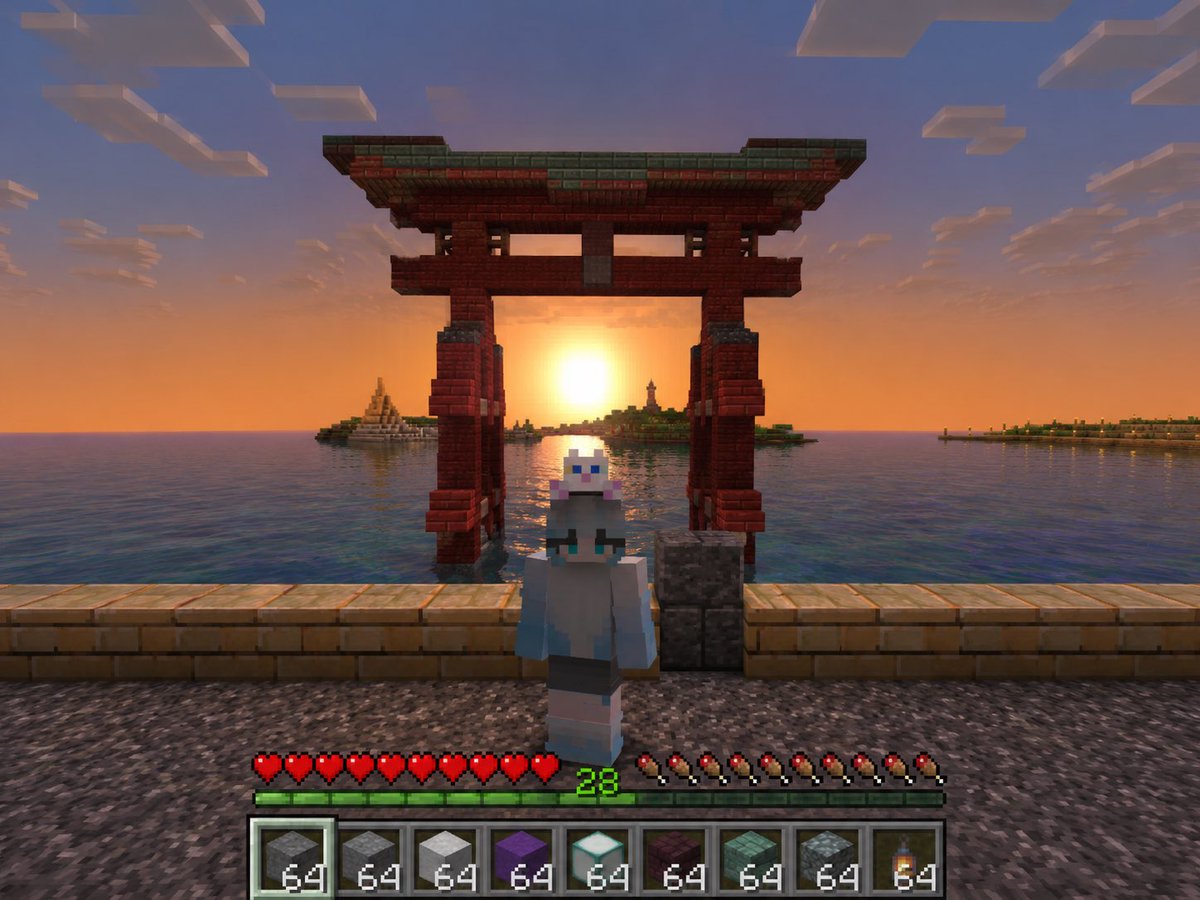 Moareker's tweet photo. 追加でバグったマイクラや私のスキン写った写真でやってみた結果
バグはなぜかネザーになった()

でも私のスキンがちゃんと崩れずに原型を保ってたからちょっと感動した。 https://t.co/eVEW2N99Zr