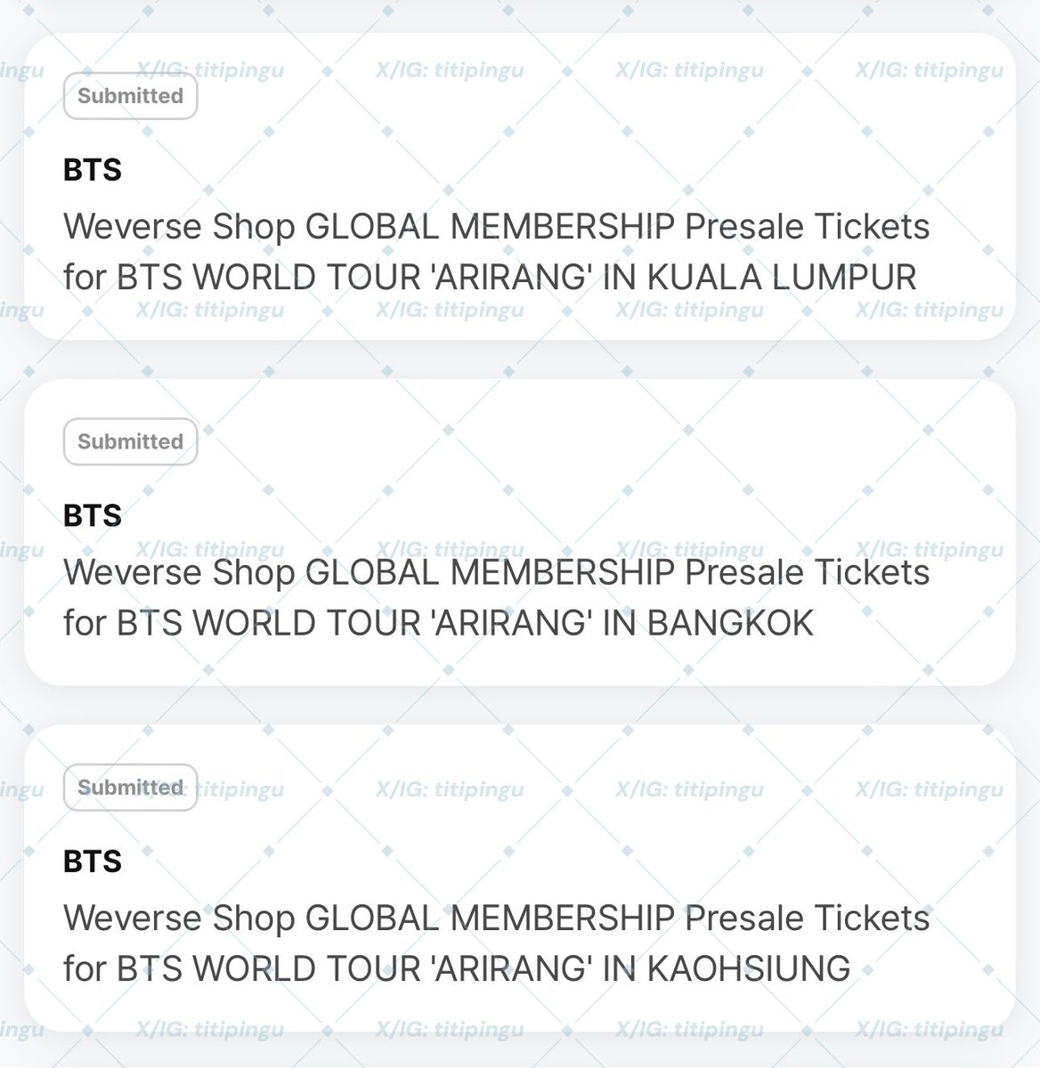 wtr | want to rent bts army weverse membership code arirang presale ...