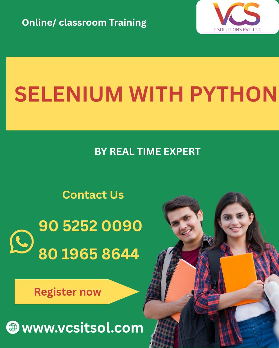 vcsitsolution's tweet photo. #SeleniumTesting #pythondeveloper #automationengineering #WebAutomation #TestingTools #SDTV #programming #coding #TechTraining #ITTraining #onlinetraining #softwaredevelopment #AutomationFramework #PyTest #RobotFramework #qualityassurance https://t.co/PwmrvxuoA6