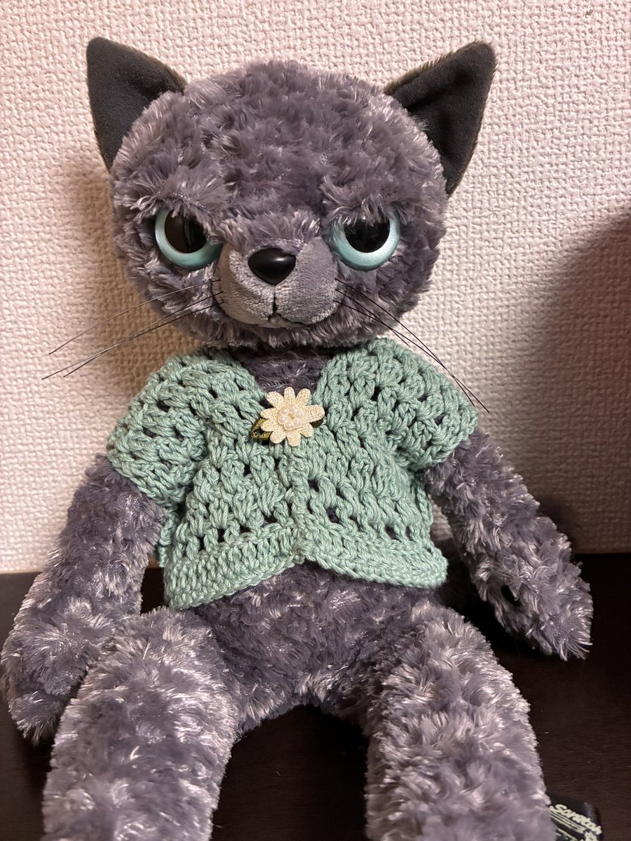 NachioMegamix's tweet photo. そんでウェアが編みたくなって、試しにお人形さん用に編んだら楽しい https://t.co/Ja89dFia8c