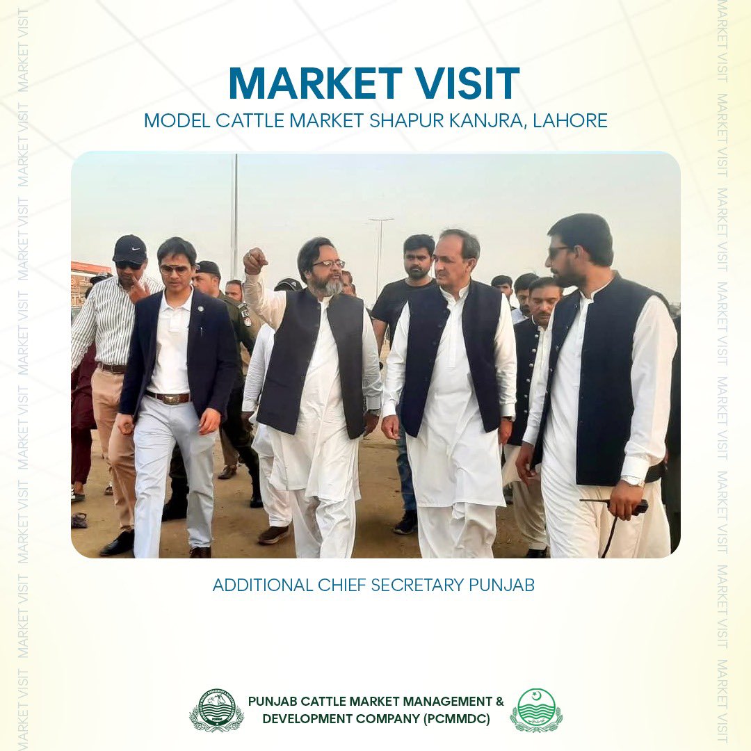 Pcmmdc's tweet photo. ایڈیشنل چیف سیکرٹری پنجاب نے ماڈل مویشی منڈی شاہ پور کانجراں کا دورہ کیا۔اس موقع پر سیکرٹری بلدیات، چیف ایگزیکٹو آفیسر پی سی ایم ایم ڈی سی سمیت دیگر افسران موجود تھے۔ایڈیشنل چیف سیکرٹری پنجاب نے ماڈل مویشی  نے  عوامی سہولت کیلئے لگائے گئے مختلف کیمپس کا جائزہ لیا۔ https://t.co/TLF7EWPj0j